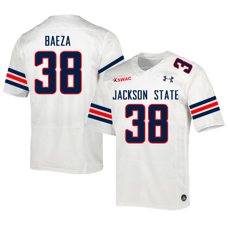 Men-Youth #38 Gerardo Baeza Jackson State Tigers 2023 College Football Jerseys Stitched Sale-White
